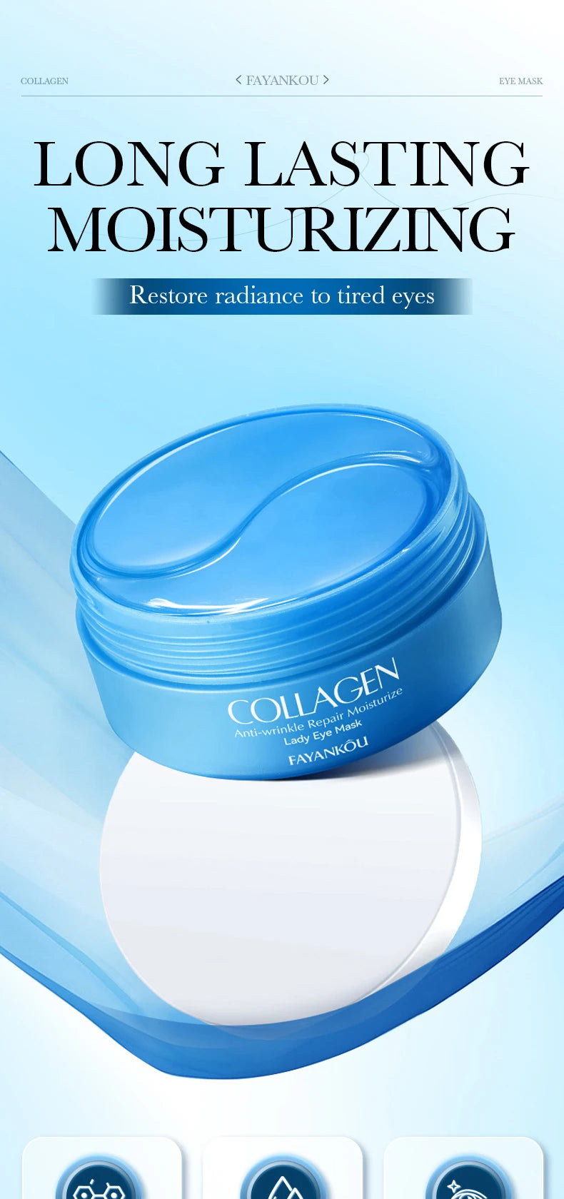 Mascarilla de Colágeno para Ojos - 60 Parches Antiojeras y Antiarrugas