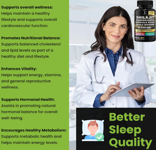 Energía natural y enfoque sin nerviosismo 8 en 1!