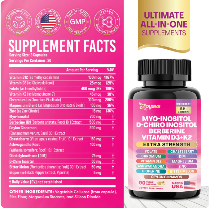 Suplemento Equilibrio Hormonal con Inositol – 90 Cápsulas